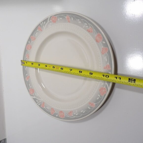Syracuse China Maymont Dinner Plate Gray Pink Floral Vintage Collectible - Picture 2 of 6
